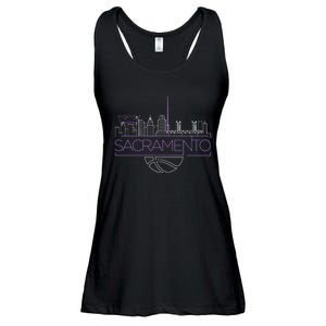 Light The Beam City Skyline Sacramento Basketball Ladies Essential Flowy Tank