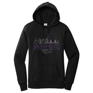 Light The Beam City Skyline Sacramento Basketball Women's Pullover Hoodie