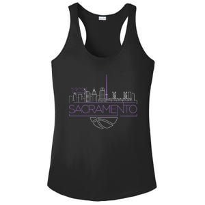 Light The Beam City Skyline Sacramento Basketball Ladies PosiCharge Competitor Racerback Tank