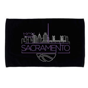 Light The Beam City Skyline Sacramento Basketball Microfiber Hand Towel