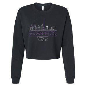 Light The Beam City Skyline Sacramento Basketball Cropped Pullover Crew