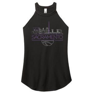 Light The Beam City Skyline Sacramento Basketball Women's Perfect Tri Rocker Tank