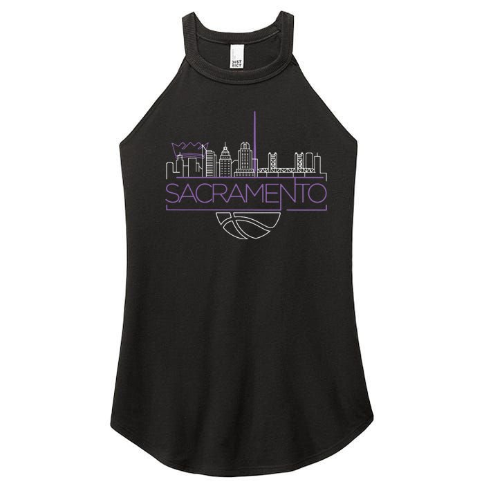 Light The Beam City Skyline Sacramento Basketball Women's Perfect Tri Rocker Tank