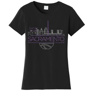 Light The Beam City Skyline Sacramento Basketball Women's T-Shirt