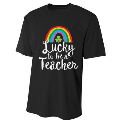 Lucky To Be A Teacher St Patricks Day School Teach Performance Sprint T-Shirt