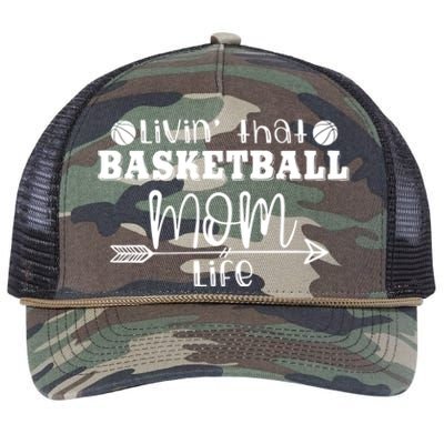 Livin That Basketball Mom Life Sport Player Coach Supporter Gift Retro Rope Trucker Hat Cap