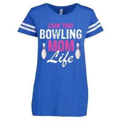 Livin That Bowling Mom Life Cool Retro Cool Gift Present Gift Enza Ladies Jersey Football T-Shirt