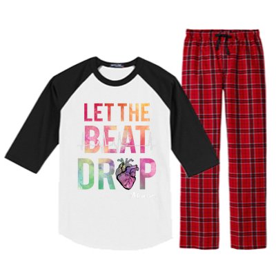 Let The Beat Drop Adenosine Best Nurse Saying Cute Nurse Fun Funny Gift Raglan Sleeve Pajama Set