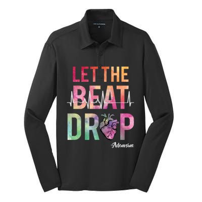 Let The Beat Drop Adenosine Best Nurse Saying Cute Nurse Fun Funny Gift Silk Touch Performance Long Sleeve Polo