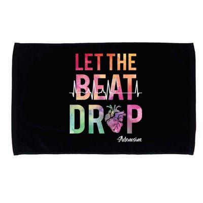 Let The Beat Drop Adenosine Best Nurse Saying Cute Nurse Fun Funny Gift Microfiber Hand Towel