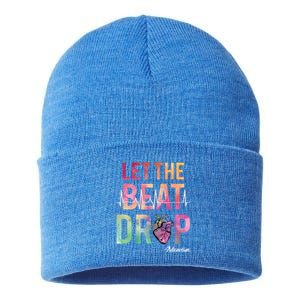 Let The Beat Drop Adenosine Best Nurse Saying Cute Nurse Fun Funny Gift Sustainable Knit Beanie