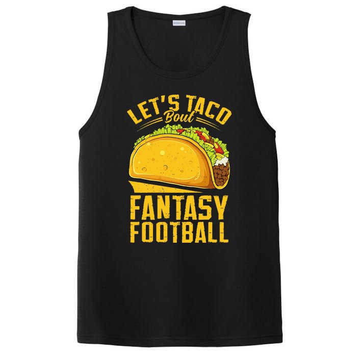 Lets Taco Bout Fantasy Football Funny PosiCharge Competitor Tank