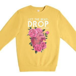 Let The Beat Drop Adenosine Cardiac Nurse Gift Premium Crewneck Sweatshirt