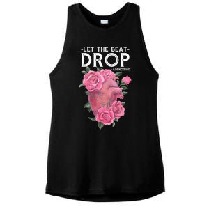 Let The Beat Drop Adenosine Cardiac Nurse Gift Ladies PosiCharge Tri-Blend Wicking Tank