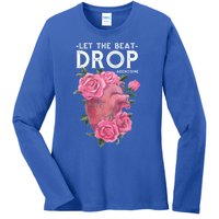 Let The Beat Drop Adenosine Cardiac Nurse Gift Ladies Long Sleeve Shirt