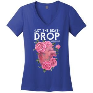 Let The Beat Drop Adenosine Cardiac Nurse Gift Women's V-Neck T-Shirt