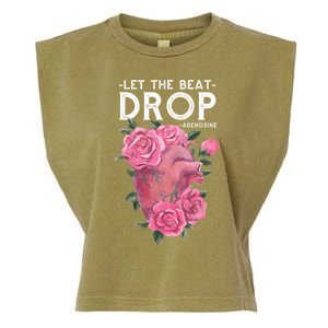 Let The Beat Drop Adenosine Cardiac Nurse Gift Garment-Dyed Women's Muscle Tee