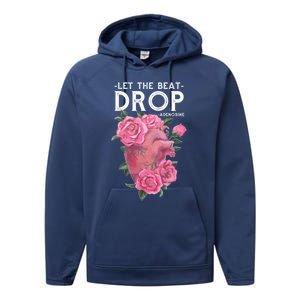 Let The Beat Drop Adenosine Cardiac Nurse Gift Performance Fleece Hoodie