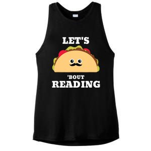 Lets Taco Bout Reading Book Lover Librarian Reading Teacher Ladies PosiCharge Tri-Blend Wicking Tank