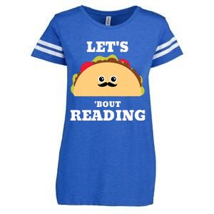 Lets Taco Bout Reading Book Lover Librarian Reading Teacher Enza Ladies Jersey Football T-Shirt