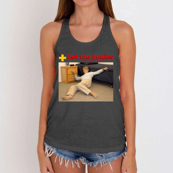 Let The Bodies Hit The Floor Women's Knotted Racerback Tank