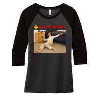 Let The Bodies Hit The Floor Women's Tri-Blend 3/4-Sleeve Raglan Shirt