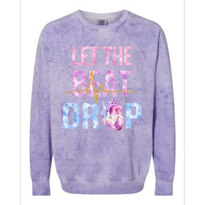 Let The Beat Drop Adenosine Funny Nurses Heartbeat Nursing Gift Colorblast Crewneck Sweatshirt