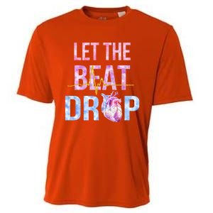 Let The Beat Drop Adenosine Funny Nurses Heartbeat Nursing Gift Cooling Performance Crew T-Shirt