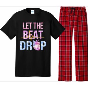 Let The Beat Drop Adenosine Funny Nurses Heartbeat Nursing Gift Pajama Set