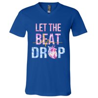 Let The Beat Drop Adenosine Funny Nurses Heartbeat Nursing Gift V-Neck T-Shirt