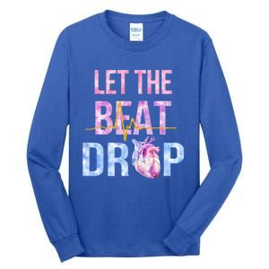 Let The Beat Drop Adenosine Funny Nurses Heartbeat Nursing Gift Tall Long Sleeve T-Shirt