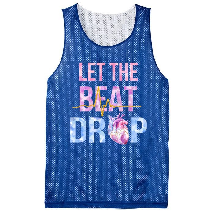 Let The Beat Drop Adenosine Funny Nurses Heartbeat Nursing Gift Mesh Reversible Basketball Jersey Tank