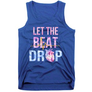 Let The Beat Drop Adenosine Funny Nurses Heartbeat Nursing Gift Tank Top