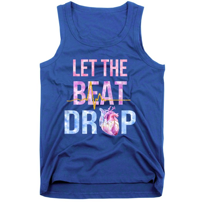 Let The Beat Drop Adenosine Funny Nurses Heartbeat Nursing Gift Tank Top