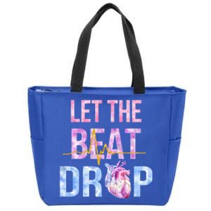 Let The Beat Drop Adenosine Funny Nurses Heartbeat Nursing Gift Zip Tote Bag