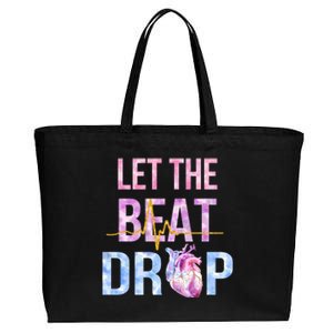 Let The Beat Drop Adenosine Funny Nurses Heartbeat Nursing Gift Cotton Canvas Jumbo Tote