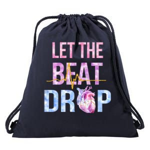 Let The Beat Drop Adenosine Funny Nurses Heartbeat Nursing Gift Drawstring Bag