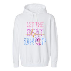 Let The Beat Drop Adenosine Funny Nurses Heartbeat Nursing Gift Garment-Dyed Fleece Hoodie