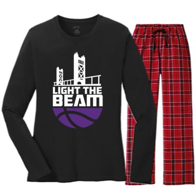 Light The Beam Sacramento Women's Long Sleeve Flannel Pajama Set 