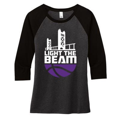 Light The Beam Sacramento Women's Tri-Blend 3/4-Sleeve Raglan Shirt