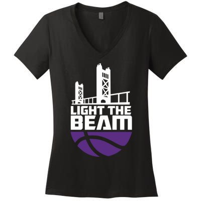 Light The Beam Sacramento Women's V-Neck T-Shirt