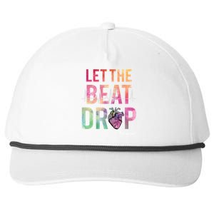 Let The Beat Drop Adenosine Funny Rn Nurses Heartbeat Cute Gift Snapback Five-Panel Rope Hat