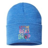 Let The Beat Drop Adenosine Funny Rn Nurses Heartbeat Cute Gift Sustainable Knit Beanie