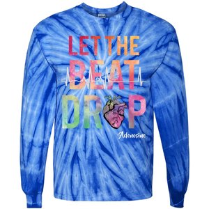 Let The Beat Drop Adenosine Funny Rn Nurses Heartbeat Cute Gift Tie-Dye Long Sleeve Shirt