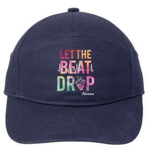 Let The Beat Drop Adenosine Funny Rn Nurses Heartbeat Cute Gift 7-Panel Snapback Hat