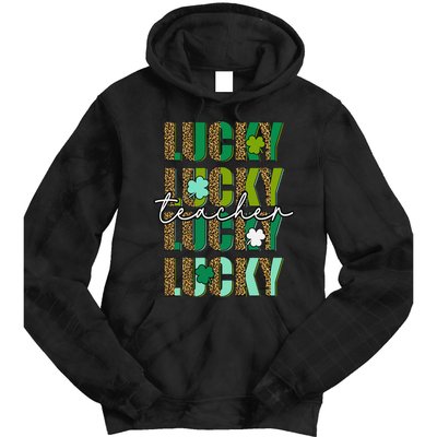 Lucky To Be A Teacher St Patricks Day School Teach Cute Tie Dye Hoodie