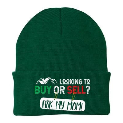 Looking To Buy Or Sell Ask My Mom Real Estate Realtor Gift Knit Cap Winter Beanie