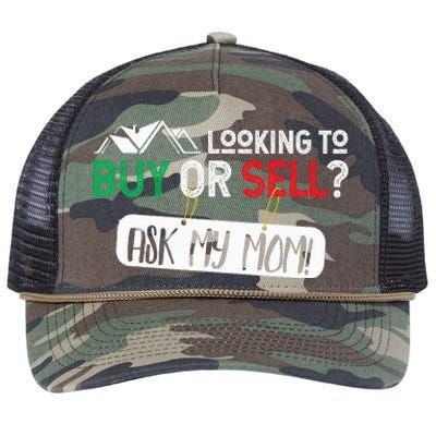 Looking To Buy Or Sell Ask My Mom Real Estate Realtor Gift Retro Rope Trucker Hat Cap