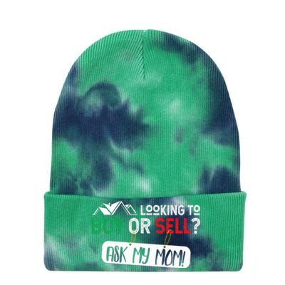 Looking To Buy Or Sell Ask My Mom Real Estate Realtor Gift Tie Dye 12in Knit Beanie