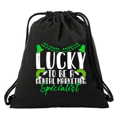 Lucky To Be A Dental Marketing Specialist Leprechaun Hat Gift Drawstring Bag